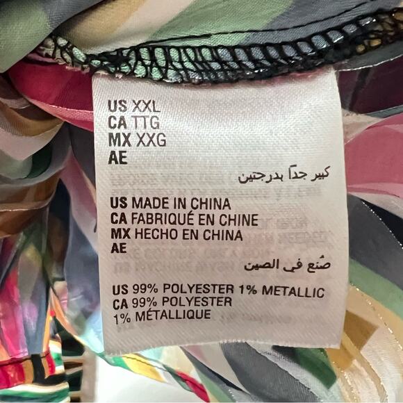 NWT INC International Concepts Colorful Chevron Top shirt blouse sz large L B128 - Picture 4 of 5